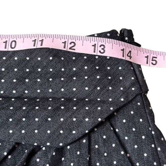 Betabrand Polka Dot Denim Skort Skirt Over Shorts in Black & Red Cotton Blend XS - Picture 4 of 14
